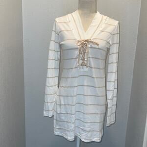 Pink Lotus for Boston Proper Hooded Tunic/Dress/Swim Cover up - Size XS